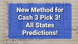 NEW METHOD! Cash 3 Pick 3 Strategy and Predictions for All States