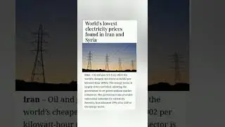 World's lowest electricity prices found in Iran and Syria