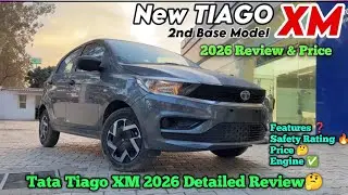 Tata Tiago xm petrol 2026 model review | new tiago xm petrol variant daytona grey colour 