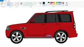 Как нарисовать Mahindra Scorpio на компьютере с помощью MS Paint | #РисованиеАвтомобилей #mspaint