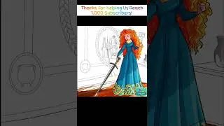 Coloring Merida Brave Disney Princess #kidsvideo #children #relaxingvideo  #rainbow #disney #shorts