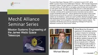 Mike Menzel '81: Science & Systems Design of NASA's James Webb Space Telescope