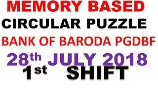 🔥BOB Memory Based Puzzle Asked in 1st Shift 28th July 2018 (Circular Arrangement)