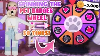 Spinning the PET BADGES WHEEL 50 TIMES in Overlook Bay | Roblox