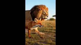 Leopard chasing fox #leopard #fox #animation