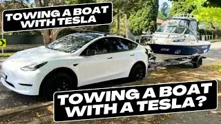 Tesla Towing, Launching and Retrieving a Boat using Model Y Long Range