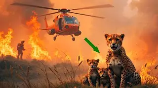 Dramatic Wildlife Rescue: Cheetah Family Saved from Raging Wildfire