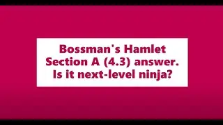 A model answer for Section A Hamlet (4.3) - OCR English Literature