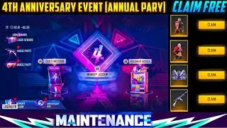Free fire 4th Anniversary all free Items [ANNUAL PARTY] || 4th Anniversary Event Full Explained