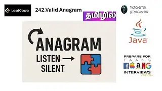 LeetCode 242 &ndash; Valid Anagram - Coding Java anagram detection-Java-In-Tamil
