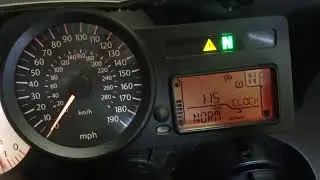 BMW K1200S 2006 dashboard display functions ESA suspantion set up, start up and engine sound