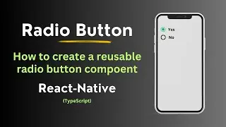 Radio Button Reusable Component in react native || Typescript ||React-native tutorials 2023