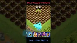 MAX WIZARD TOWERS vs ELECTRO DRAGON with CLONE SPELLS || Clash of clans