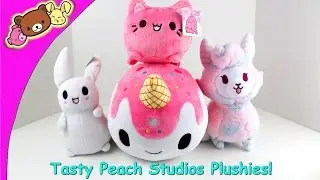 Tasty Peach Studios Kawaii Plushies - Meowchi, Ice Cream Narwhal, Tofu Bunny, & Kyandi Plush!