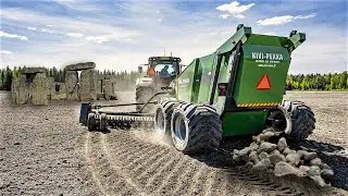 Clearing the Earth from Stones ! John Deere Tractor and Kivi Pekka in a Grand Dance