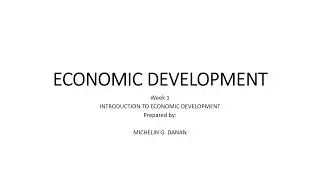 Introduction to Economic Development