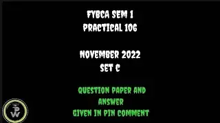 BCA SEM 1 || PRACTICAL PAPER SOLUTION || NOVEMBER 2022 ~ C || #bca #vnsgu