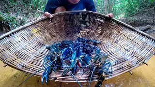 Amazing Finding And Catching Shrimp In River