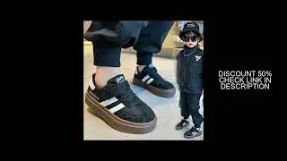 Boys Girls Casual Sneakers Children Breathable Anti-skid Soft Sole Shoes Kids Hook and Loop Slip on
