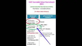 CISF Constable Driver Recruitment 2023|&reg;cisf constable vacancy 2023 #shorts #short @Governmentjob1M