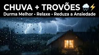 🌧️ CHUVA FORTE + TROVÕES ⚡ 2 | TELA PRETA | Som Relaxante para Dormir Rápido, Reduzir Ansiedade !