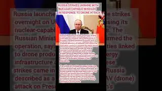 RUSSIA STRIKES UKRAINE WITH NUCLEAR-CAPABLE MISSILES IN RESPONSE TO DRONE ATTACK ❗