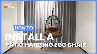 How to Install the Patio Hanging Egg Chair with Stand Waterproof Cover | NP10285 #costway #howto