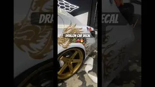 Dragon car decal installation 🐉🚗🔥 #cars #carwraps #vinylwrap