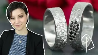 Fedi nuziali della collezione Legame con diamanti neri e incolore