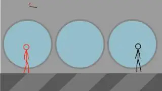 Stick man fight in drawing cartoon 2