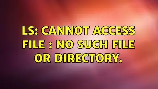 ls: cannot access file : No such file or directory.
