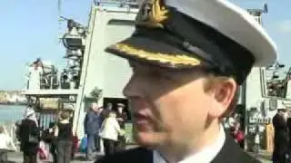 Warship HMS Argyll returns home to Plymouth's Devonport Naval Base after six months in the Gulf