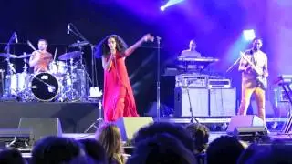 Solange whips off her bra and does some funky dance moves at DAY 2 of FYF Festival