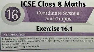 ICSE Class 8 Maths chapter 16 - Coordinate System and Graphs - Ex 16.1 @MNmathsclasses