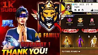 1K SUBSCRIBER MILESTONE REACHED! Special video to PG FAMILY and weekly lite giveaway in freefire 