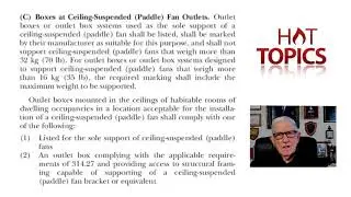 HT  E 02  -  NEC 314.27(C)(1) AND (C)(2)  -  BOXES AT CEILING-SUSPENDED (PADDLE) FAN OUTLETS