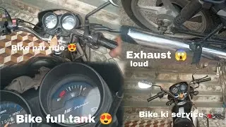 Loudest Exhaust 😱 Bike ki Service done 👍🏻  Full tank | Accident hote hote Bach Gaya | Riding gears |