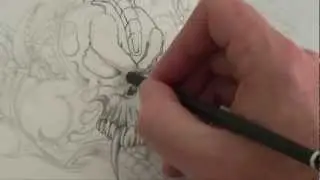 Drawing a Skull (Biomechanical Piece) by DML