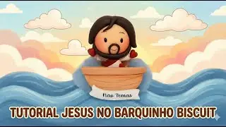 Jesus no barquinho biscuit - Apontador decorado Volta &agrave;s aulas