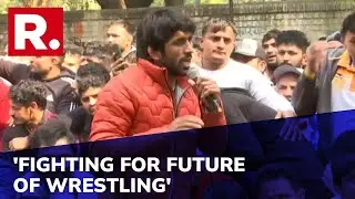 Bajrang Punia Protests With Other Wrestlers At Jantar Mantar Against Wrestling Federation