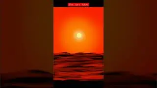 Sunset Drawing on Autodesk | digital sunset sea | Kanave Kanave #shorts