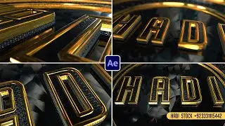 3D Gold Logo Reveal After Effect Project, Golden Touch Textures Logo, HS 09