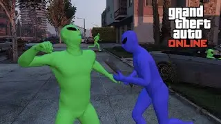 Green Alien Vs Purple Alien Gang Compilation - GTAV