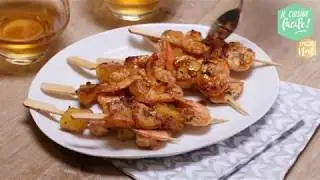 Recette facile de Brochette de crevettes &agrave; l'ananas