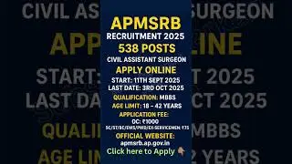 Latest Andhra Pradesh govt job notification 2025| Andhra Pradesh doctor vacancy