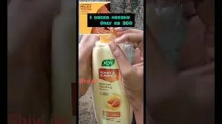 (joy honey and almond body lotion review)#trending #unboxing #youtube #meesho #review #shorts
