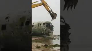 Abandoned Jumbo Jet in the coastal salvage yard #Ai #Aiart #shorts #airplane #scrapyard #destruction
