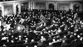 Gold Reserve Act revaluation of dollar by President Roosevelt causes tremendous t...HD Stock Footage