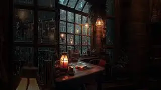 🕯️Warm lantern light in the cold of the rain and strong wind | Rain Nature sound for sleep relax