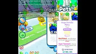Hatching GOLDEN HUGE DOODLE FAIRY with SUPER TEAMWORK in Pet simulator X! #petsimulatorx #pet
